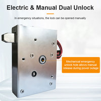 Serrure électrique à mortaise en acier durable Headleader, déverrouillage par empreinte digitale/mot de passe/clé, haute sécurité, DC 12-24V pour armoires intelligentes et casiers