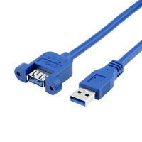 Kabel dudukan Panel sekrup USB 3.0 kabel Male ke Female untuk Hard Disk Printer PC