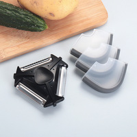 3-in-1 multifunctionele roestvrijstalen aardappel- en fruit- en groenteschiller, huishoudelijk keukenmes, metalen hulpstuk