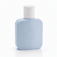 Flacon de parfum vide en gros, 30 ml, carré, en verre bleu dépoli avec capuchon blanc, rechargeable, flacons atomiseurs personnalisables avec logo