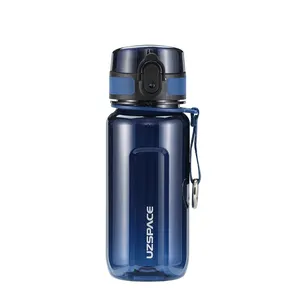 UZSPACE 100% BPA-Free Dishwasher Safe Fitness Sports Water Bottle with Time Marker Tracker for outdoor sports