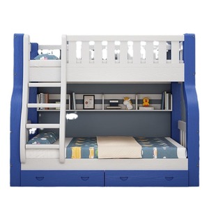 <b>Solid</b> <b>Wood</b> Bunk <b>Bed</b> 1.2x2.0m Double Layer Storage Kids <b>Bed</b> Modern Design Child Bedroom Furniture - Product Image 1