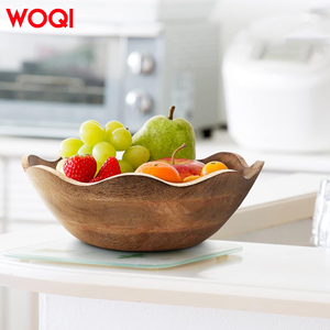 WOQI marrone rustica decorazione cucina in <span class=keywords><strong>legno</strong></span> cesto <span class=keywords><strong>di</strong></span> frutta bordato <span class=keywords><strong>di</strong></span> capesante per tavolino o <span class=keywords><strong>centrotavola</strong></span> per la casa per esposizione <span class=keywords><strong>di</strong></span> cibo - Product Image 6