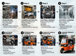 Tricycles électriques à <span class=keywords><strong>3</strong></span> roues pour adultes, type Tuk-Tuk, étanches, à capacité de transport de passagers, vitesse maximale de 50 km/h - Product Image 4