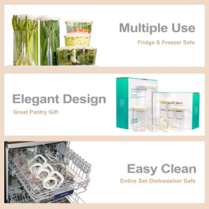 Home Kitchen Bulk Food Storage Airtight <b>Clear</b> Glass <b>Containers</b> Multisize Set Glass Vessels for Different Volume Borosilicate Lid - Product Image 3