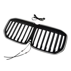 Grille avant noire brillante à LED simple avec éclairage pour BMW X7 G07 2020 2021 2022, garniture de pare-chocs avant - Product Image 4
