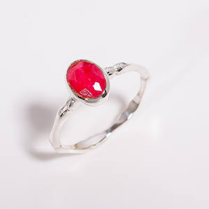 Bague en argent sterling 925 Bague minimaliste en pierre précieuse améthyste coupe ovale, bijoux en pierres précieuses en argent, bijoux en argent antique - Product Image 3