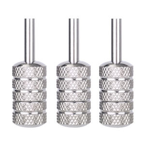 Empuñadura de Cartucho de Tatuaje Delgada de Acero Inoxidable de 16 mm, Empuñadura Antideslizante con Diseño Moleteado para Uso Profesional en Estudios de Tatuaje - Product Image 3