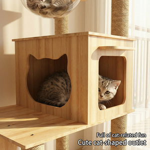 Hotselling grote klimrek voor huisdieren met verdikte henneptouwen, meerlaags houten boomtoren en geïntegreerde krabpaal - Product Image 2