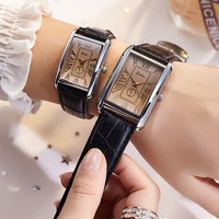 Nouvelle Montre Élégante Femme 2026, Bracelet en Cuir, Cadran Carré, Montres Assorties pour Couples, Montre Décontractée à Quartz
