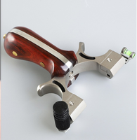 Slingshot en acier inoxydable avec poignée en bois massif pour tir à la catapulte et coupe-fil à bande plate