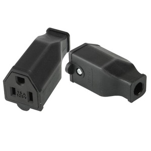Thương hiệu Mới 15 amp 125 Volt 3-dây nam mở rộng dây với màu đen thẳng lưỡi điện nối đất cắm <span class=keywords><strong>DC</strong></span> đầu ra - Product Image 4