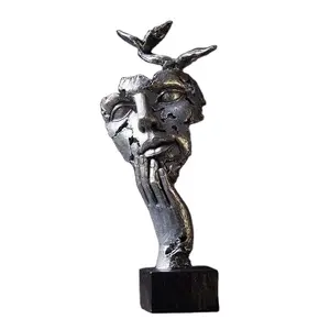 1 6 kafa heykel Suppliers-Modern soyut insan kafası reçine aşk figüratif heykel