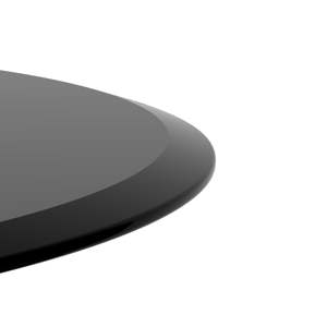 DB 38.6\" Inch Round Tempered Glass Table Top <b>Black</b> Low-E Glass 2/5\" Inch Thick with Beveled <b>Polished</b> Edge - Product Image 3