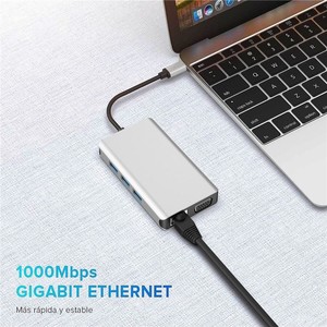 Estación de acoplamiento <span class=keywords><strong>Usb</strong></span> <span class=keywords><strong>C</strong></span> de transferencia de fecha de aluminio 10 en 1 con soporte para computadora portátil Cable combinado Vga <span class=keywords><strong>Displayport</strong></span> <span class=keywords><strong>MacBook</strong></span> <span class=keywords><strong>Pro</strong></span> Estación de acoplamiento - Product Image 6