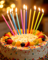 Bougies d'anniversaire longues et coniques multicolores sans flamme pour Pâques, le Nouvel An, les bars et la décoration intérieure - Sans fumée, sans gouttelettes