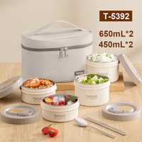 Ensemble de boîtes à repas isothermes en acier inoxydable 18/10 à double paroi, chauffables, pour les travailleurs de bureau, utilisation en extérieur, micro-ondable