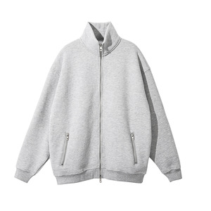 <span class=keywords><strong>Waso</strong></span> Life-Sudadera con capucha de color sólido y cuello alto de gran tamaño con doble cremallera - Product Image 5