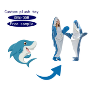 Couverture de requin personnalisée Nouveau design Wearable Home Jumpsuit Cosplay Kids Adult Shark Blanket
