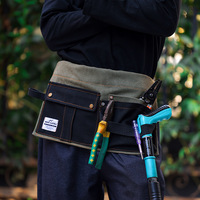 Sac de ceinture plissé en toile multicolore pour menuisier, kit de rangement multifonctionnel pour coiffeur, tablier simplicité urbaine