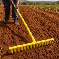 Râteau à arceaux en acier au carbone à 16 dents, soudé, robuste, outil de jardinage pour le nivellement du sol agricole et l'aménagement paysager, pour les acheteurs en gros