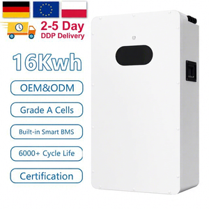 EU Stock 15kWh 51.2V 280Ah IP65 CAN Wall-Mounted Hybrid Grid Solar Energy Storage LiFePO4 <b>Battery</b> with LCD Touch Screen - Product Image 1