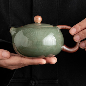 Tetera Premium Secret Glaze Ge Kiln <span class=keywords><strong>Xi</strong></span> Shi, Tetera Individual Filtrada, Tetera de Cerámica Anti-escaldaduras para Preparación Individual de Té Kung Fu en Casa - Product Image 4