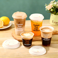 Couvercles de gobelets en plastique 12 16 20 24 32 Oz PP PET transparent jetable LOGO personnalisé 350ml 370ml 420ml 500ml 700ml 1000ml
