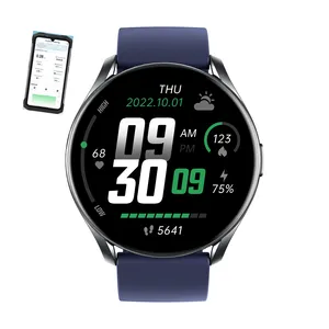 1.28英寸屏幕B-luetooth BT5.0血压监测久坐提醒音乐控制腕带智能手表
