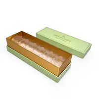 Boîte cadeau de luxe pour macarons avec insert en plastique, logo en feuille d'or, boîte d'emballage pour biscuits au chocolat et pâtisseries avec séparateurs, logo personnalisé