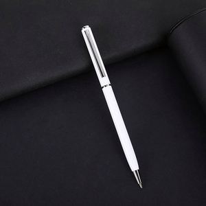 Gift Promotional Black Ball Point Logo Body Slim Pens Advertising Signature Customized Metal Pen - Product Image 6