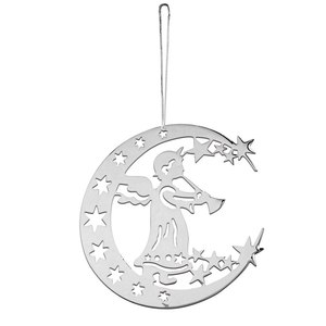 Ornamento Natalizio Angelo sulla Luna, Bellissima Decorazione per Albero e Palline - Product Image 1
