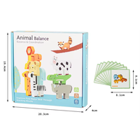 Jeu d'empilage et d'équilibre en bois pour animaux, jouet éducatif Montessori, jeu d'apprentissage STEM, cartes de défi de puzzle, vente en gros OEM ODM