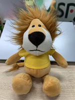 Jouets Songshan OEM ODM, peluche en forme d'animal, forêt, jungle, peluches confortables, logo personnalisé, peluche lestée en forme de lion avec t-shirt en coton