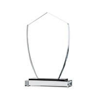 Trophée en verre personnalisé avec logo gravé, texte et motif, plaque imprimée UV sur mesure pour événements sportifs et professionnels