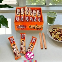 Golosinas dulce crujiente leche Chocolate sabor sándwich inflado rollo fibra trigo oblea galleta palo postre aperitivo