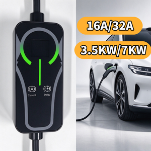 เครื่องชาร์จรถยนต์ไฟฟ้าแบบพกพาใหม่ 3.5KW 7KW AC 200-220V ปรับได้ 32A IP54 ควบคุมผ่านแอป ตั้งเวลา ตั้งค่ากระแสไฟฟ้า GB/T Type1 Type2 - Product Image 2