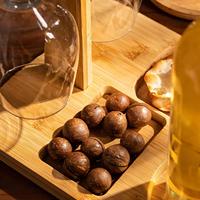 Plateau de service en bois à un niveau avec support de verre à vin plateau ottoman de type debout pour le service de collations