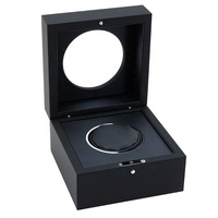 Caja de Madera para Reloj con Logotipo Personalizado, Acabado Negro Mate, Caja de Empaque Individual de Lujo para Reloj
