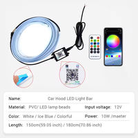 Bande lumineuse LED Liwiny pour capot de voiture, flexible, pour décoration de capot moteur, lampe d'ambiance, feux de jour modifiés pour capot de voiture