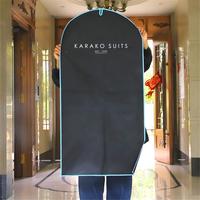 Housse de protection pour vêtements en non-tissé avec logo personnalisé, poche transparente zippée, pour costumes, smokings, robes et manteaux