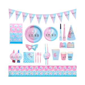 Nuevo Juego de Vajilla para Fiesta de Revelación de Género de Bebé, Niño o Niña, Vasos de Papel y Accesorios Decorativos para la Organización de la Fiesta - Product Image 1