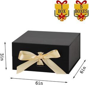 Caixa de Presente Magnética Ecológica Preta para Fita Dourada com Laminação Fosca, Design Dobrável, Inclui Papel de Preenchimento e Cartão de Saudação - Product Image 3