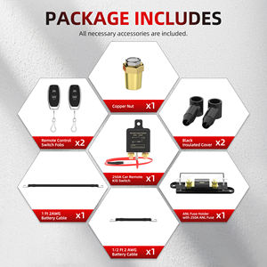 Interrupteur de coupure de courant à distance sans fil 250A Relais de batterie à distance marin Commutateurs automatiques avec porte-fusible ANL - Product Image 5