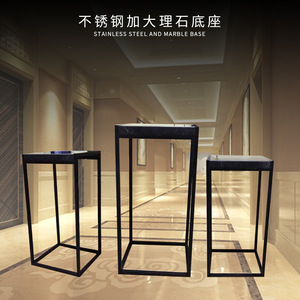 Stainless Steel Marble <b>Table</b> Rectangle Modern Minimalist <b>Decorative</b> Base For Home Entryway Floor Sculpture - Product Image 4