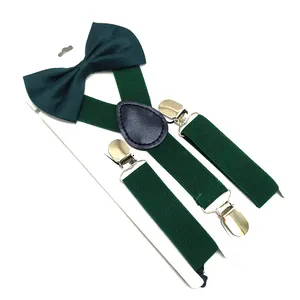 Heißer Verkauf Elastic Suspenders Bowties Set Für Jungen Mädchen Kinder Kinder Baby 3 Clip-on Y Back Suspender Braces Fliege Set