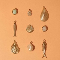 Collection Océan – Breloque Hypoallergénique en Laiton Plaqué Or 14K 18K, Motif Coquillage et Perle, pour la Fabrication de Bijoux DIY