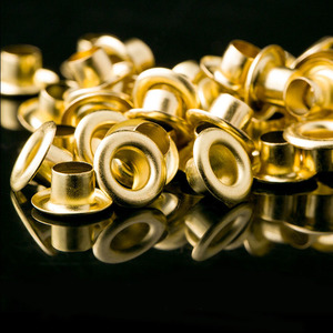 Œillets ronds en fer plaqué or antirouille pour accessoires vestimentaires - Product Image 1