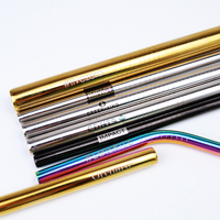 Pailles en métal réutilisables, design ondulé, pailles à boire en acier inoxydable, emballage écologique, pailles argentées, pailles en acier inoxydable 304