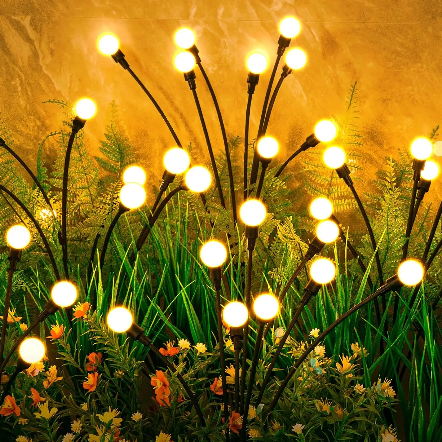 Simulierte Firefly LED Solarlichter IP65 wasserdicht dynamisch schwingend für Garten Rasen Park Landschaft PVC-Lampengehäuse